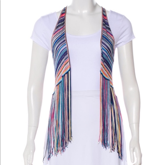Missoni Jackets & Blazers - Missoni Striped Open Fringe Vest